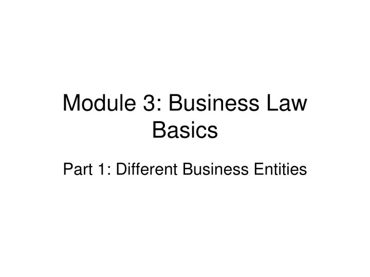 module 3 business law basics