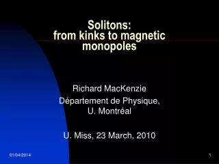 Solitons: from kinks to magnetic monopoles