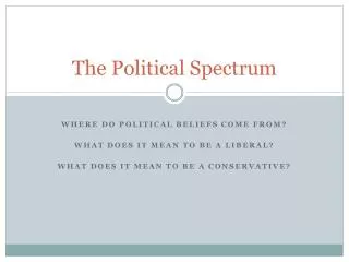 The Political Spectrum