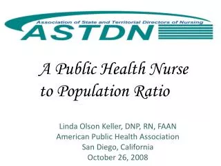 A Public Health Nurse to Population Ratio