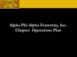 Alpha Phi Alpha Fraternity, Inc. Chapter Operations Plan