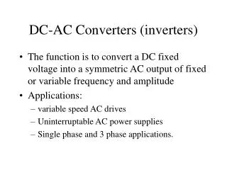 DC-AC Converters (inverters)