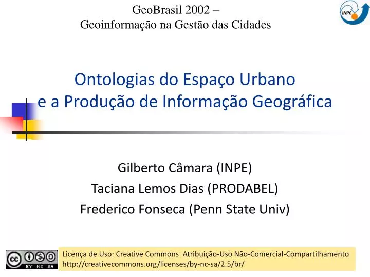 ontologias do espa o urbano e a produ o de informa o geogr fica