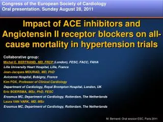 Impact of ACE inhibitors and Angiotensin II receptor blockers on all- cause mortality in hypertension trials