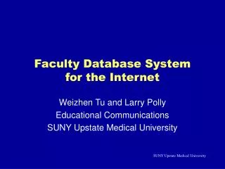 Faculty Database System for the Internet