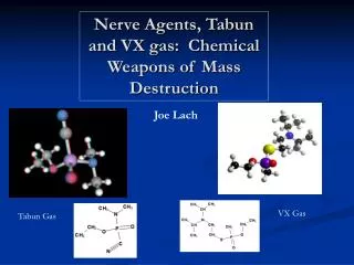 Nerve Agents, Tabun and VX gas: Chemical Weapons of Mass Destruction