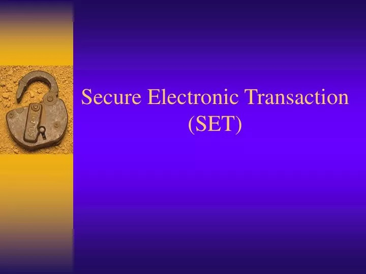 secure electronic transaction set