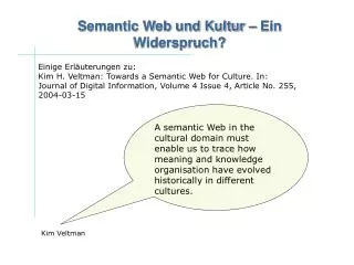 Semantic Web und Kultur – Ein Widerspruch?