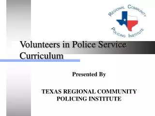 Volunteers in Police Service Curriculum