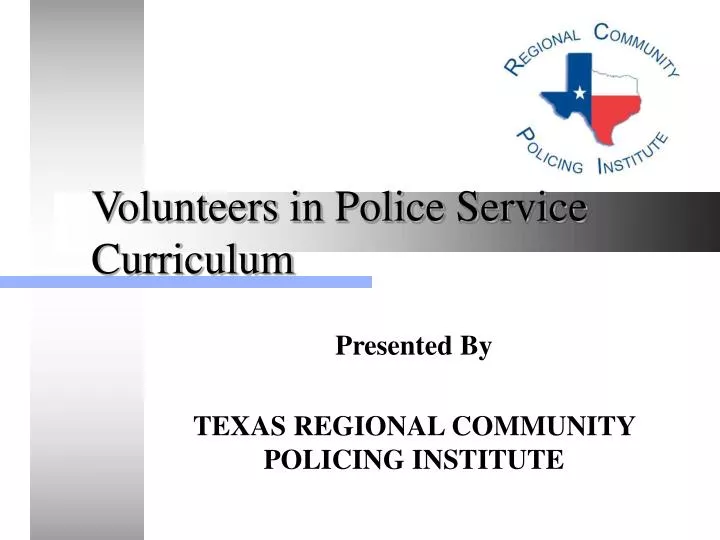 volunteers in police service curriculum