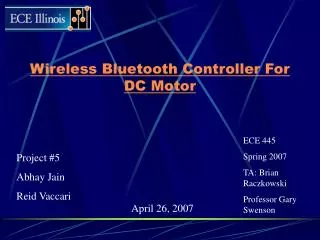 Wireless Bluetooth Controller For DC Motor