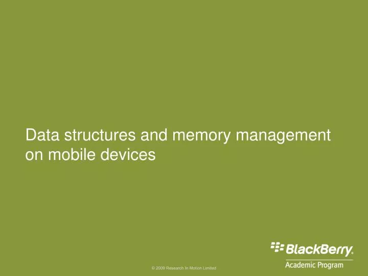data structures and memory management on mobile devices