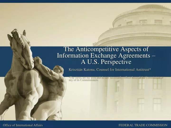 the anticompetitive aspects of information exchange agreements a u s perspective