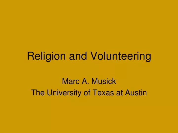 religion and volunteering