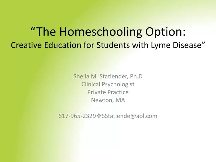 the homeschooling option creative education for students with lyme disease