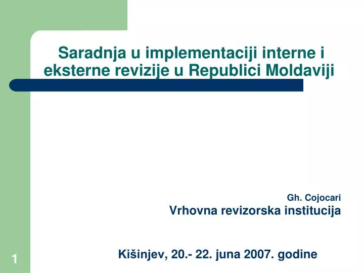 saradnja u implementaciji interne i eksterne revizije u republici moldaviji