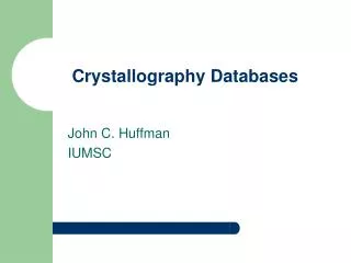 Crystallography Databases