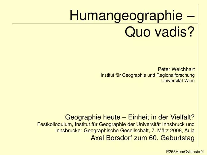 humangeographie quo vadis