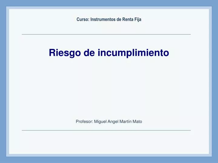 riesgo de incumplimiento