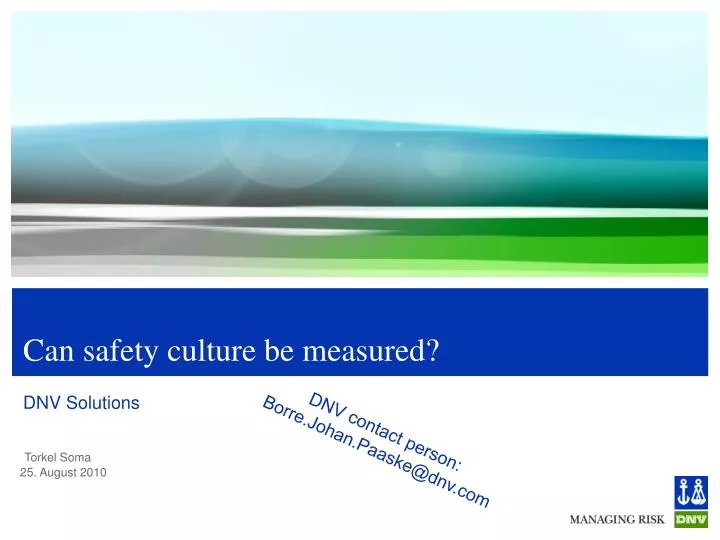 can safety culture be measured