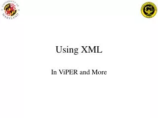 Using XML