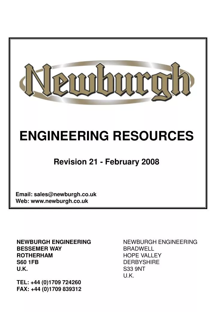 engineering resources revision 21 february 2008