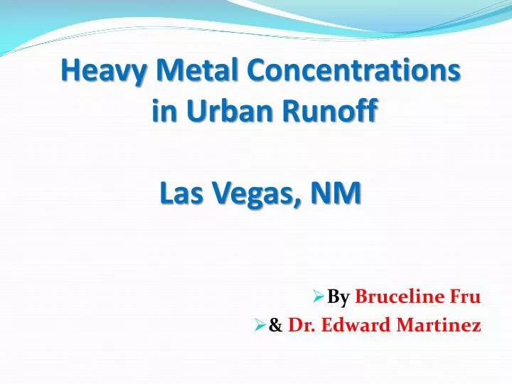 heavy metal concentrations in urban runoff las vegas nm
