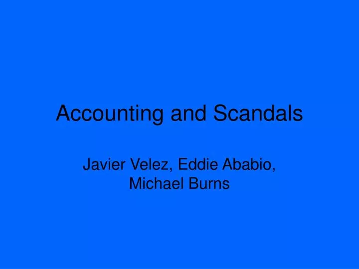 accounting and scandals