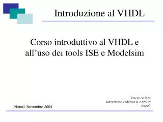 Introduzione al VHDL
