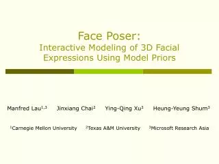 Face Poser: Interactive Modeling of 3D Facial Expressions Using Model Priors