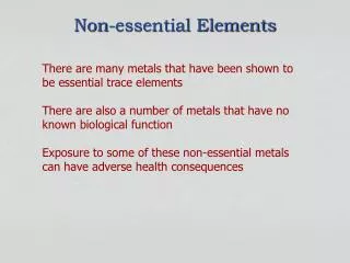 Non-essential Elements