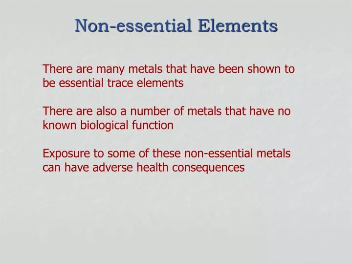 non essential elements