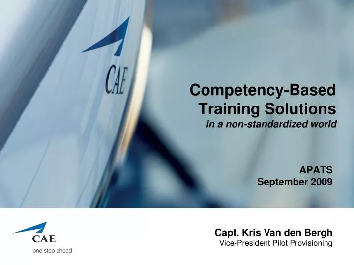 competency based training solutions in a non standardized world