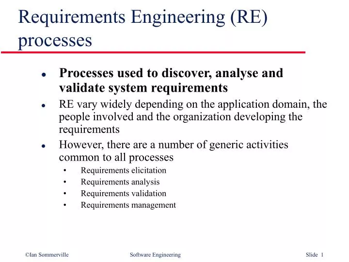 requirements engineering re processes