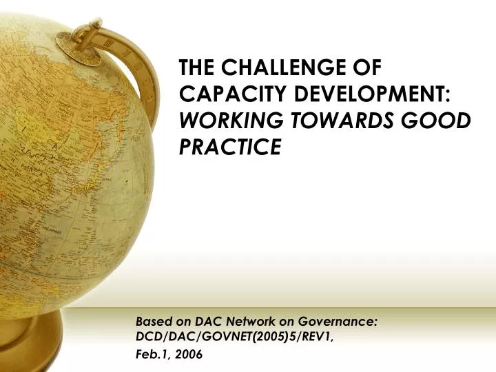 the challenge of capacity development working towards good practice