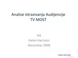 Analize Istrazivanja Audijencije TV MOST
