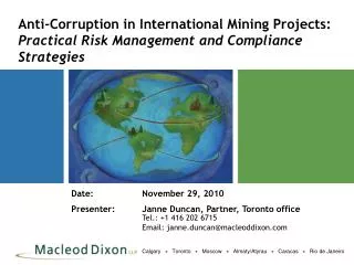 Anti-Corruption in International Mining Projects: Practical Risk Management and Compliance Strategies