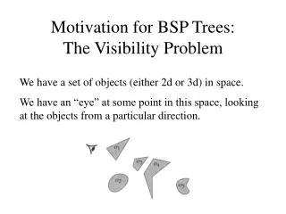 Motivation for BSP Trees: The Visibility Problem