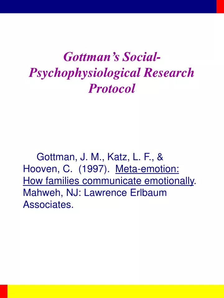 gottman s social psychophysiological research protocol