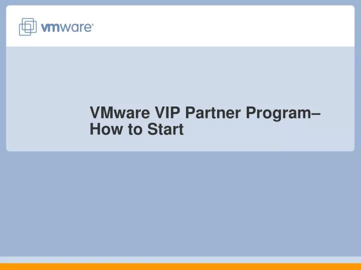 vmware vip partner program how to start