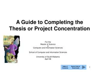 A Guide to Completing the Thesis or Project Concentration