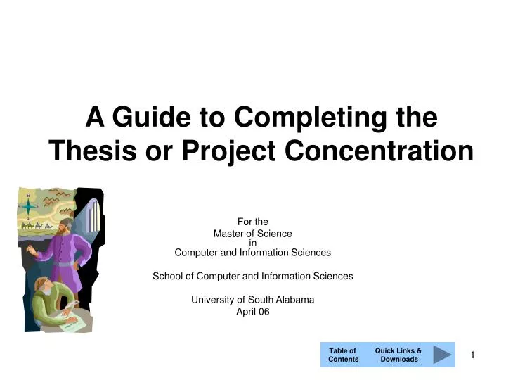 a guide to completing the thesis or project concentration
