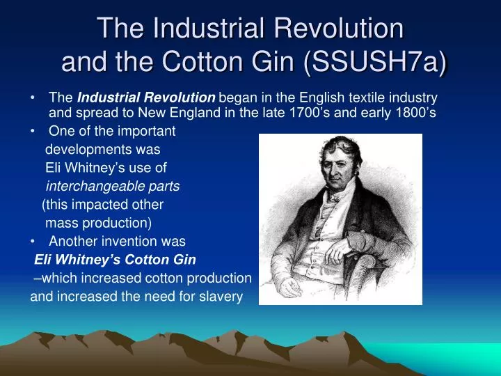 the industrial revolution and the cotton gin ssush7a