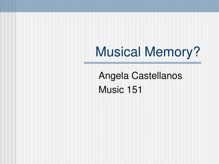 musical memory