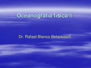 Oceanografía física II