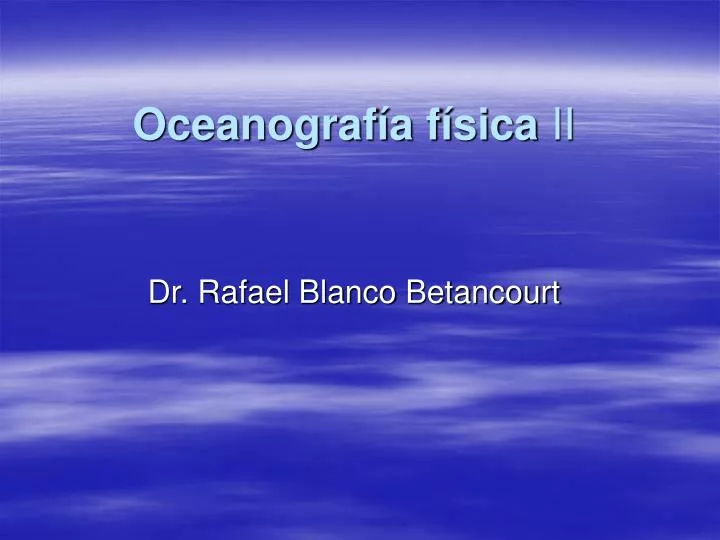 oceanograf a f sica ii