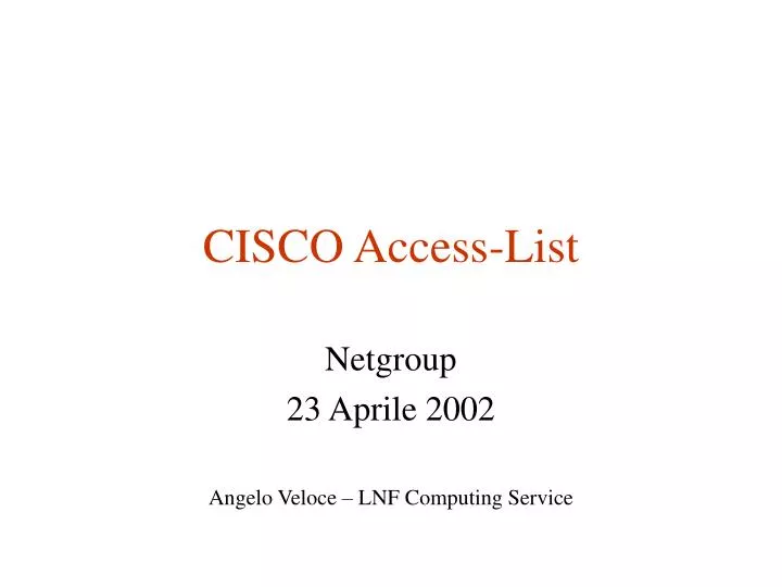cisco access list