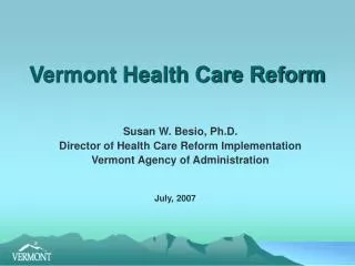Vermont Health Care Reform