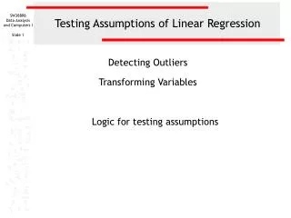Testing Assumptions of Linear Regression