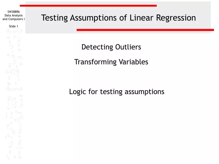 testing assumptions of linear regression